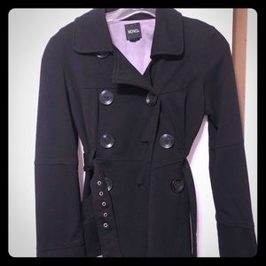 XOXO black peacoat with belted waist buckle